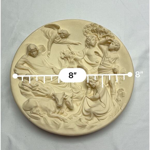 La Nativita Alberto Santangela Alabaster Plate Le Porte Del Ghiberti No. BA8801 - Picture 6 of 6